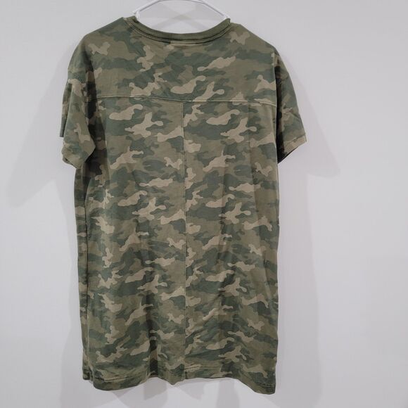 Old Navy Womens Mini Shirt Dress Size Medium Camo Green Military Army - Picture 2 of 7